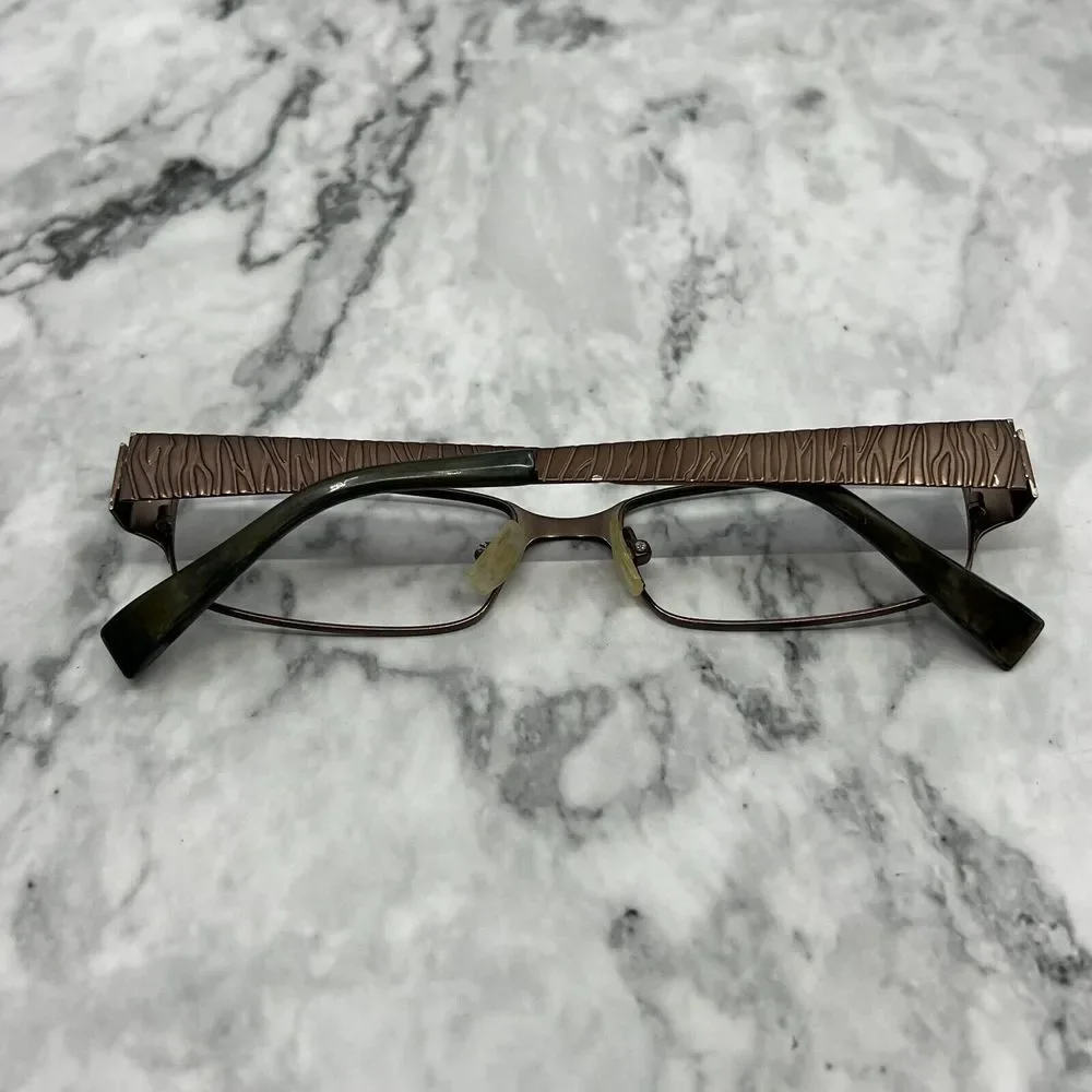 Carmen Marc Valvo Lucan Cognac Eyeglasses Frames Rectangle Brown 53-17-140 - Picture 11 of 11
